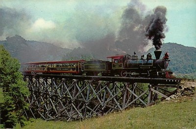 Tweetsie Railroad Postcard 1966 Dead Horse Trestle Blowing Rock NC Posted