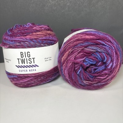 Big Twist Super Nova ANDROMEDA Acrylic Wool Blend Yarn 2 Cakes Different Dye Lot