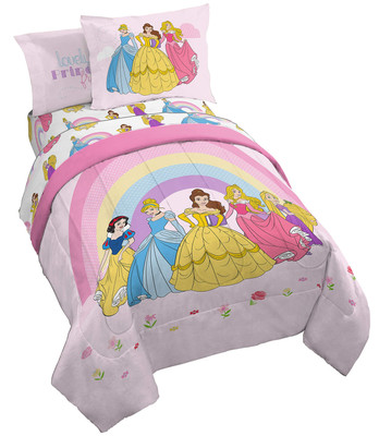 Disney Princess Rainbow 7 Piece Full Bed Set - Includes Comforter & Sheet Set...