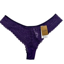 Chantelle Purple Floral Lace Thong Panty 1749-E4 VIOLE Womens Size XL NWT