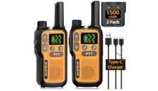 Long Range Rechargeable Walkie Talkie 2-Pack Two-Way Radios with Headsets New 