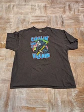 ODM Chillin Like a Villain Grim Reaper Graphic Tee Black XL Funny Shirt