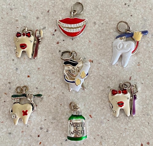 Lot of 7 Tooth Charms 3 BEST Brand Dental Dentist Enamel