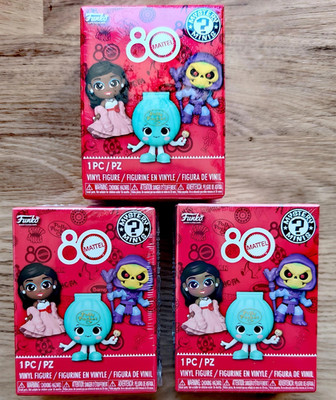 3xFunko Mystery Minis Mattel 80 Jahre Skeletor Polly Pocket Vinylfigur 