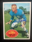 Yale Lary  Autographed 1960 Topps Football Card #48 Detroit Lions HOF