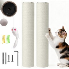 Cat Scratching Post Replacement Sisal Pole M8 Screws 15.75 Inch Beige 2 PCS