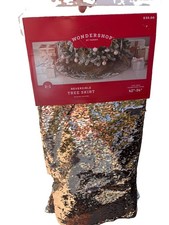 48" Flip Sequin Christmas Tree Skirt Rose Gold/Silver - Wondershop  