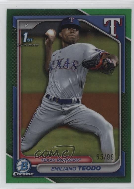 2024 Bowman Chrome Prospects Green Refractor 65/99 Emiliano Teodo #BCP-180 oe2