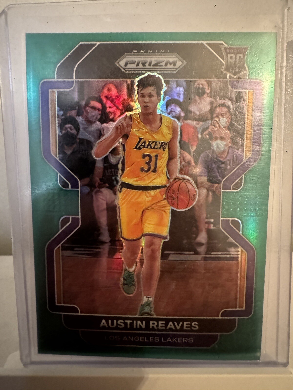 Austin Reaves 2021 Prizm Green Rookie No. 165 Lakers