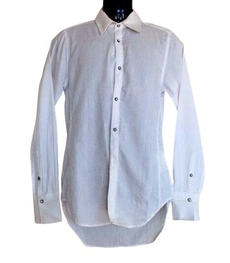 Raf by Raf Simons White Diamond Button Shirt sz 1 Slim Fit XS Long