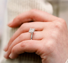 2.50 Ct Princess Cut Diamond Engagement Ring in 18k White Gold IGI Lab Grown