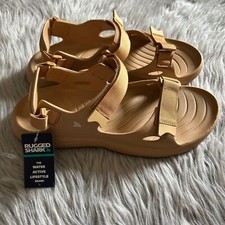 Rugged Shark Sandals Mens Size 12 Brown Strappy Open Toe Water Shoes Comfortable