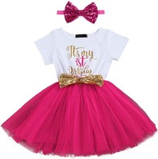 Girls First Birthday Tutu Set Pink Tutu