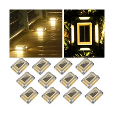 T-SUN Solar Dock Lights, Solar Driveway Lights Outdoor, 12 Pack LED Ground Dr...