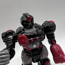 Hap-P-Kid Robot 7" Figures Black Red Gray Walking Sounds Toy works