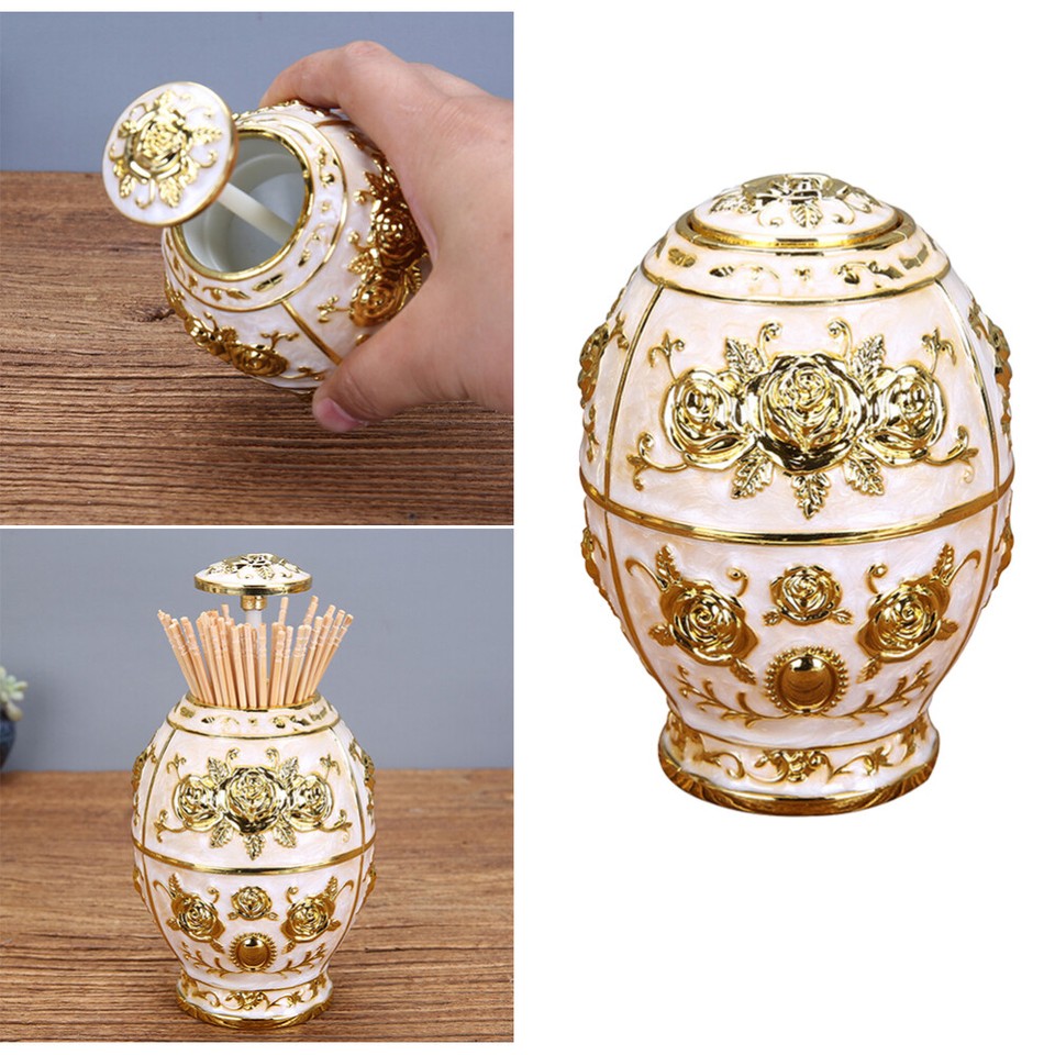 Silberner Zahnstocherhalter Zahnstocherdosen Emailliertes Ei Klassizismus N