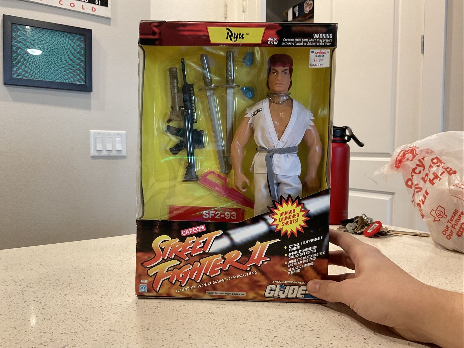 Street Fighter 1993 Colonel Guile 12in Figure Capcom Poseable Original  Hasbro for sale online