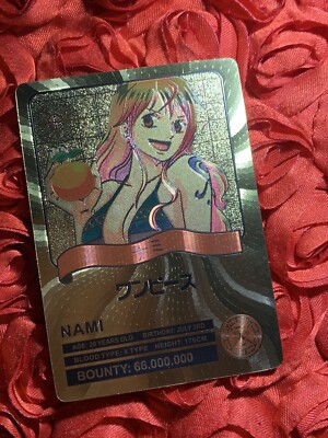 Nami One Piece GOLDEN Ride Waifu ACG Girl Thin Metal Card
