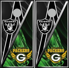 raiders packers 0505 cornhole board vinyl wraps