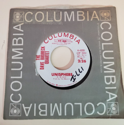 Dave Brubeck UNISPHERE / TOKI'S THEME (JAZZ PROMO 45) #43091 PLAYS VG++