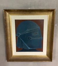 🌈 ARTURO CARMASSI RARO Olio su tela + corn. 81 x 68 cm   “Guerriero”