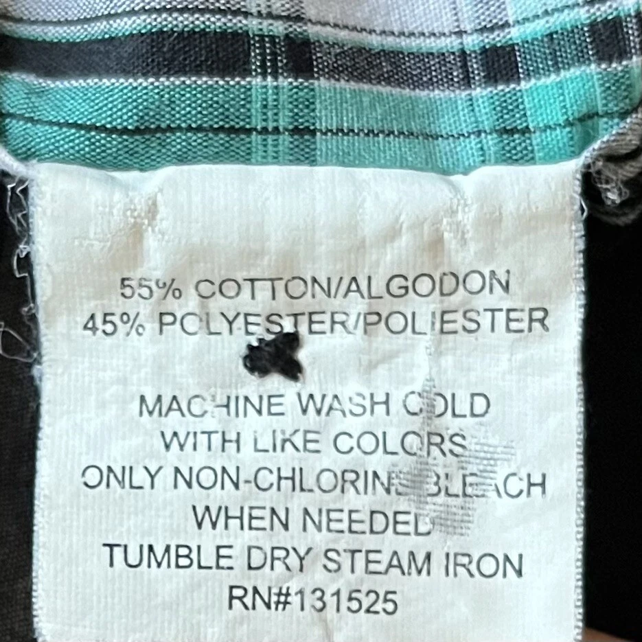 Airwalk Big Boy’s Button up Dress Shirt size 8 Plaid Tartan Black - Image 4 of 4