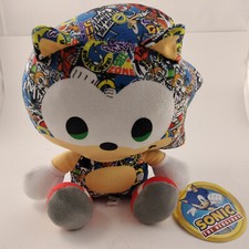 Sonic The Hedgehog 9" Big Head NWT Toy Factory Sticker Bomb Stuffed Plush SEGA
