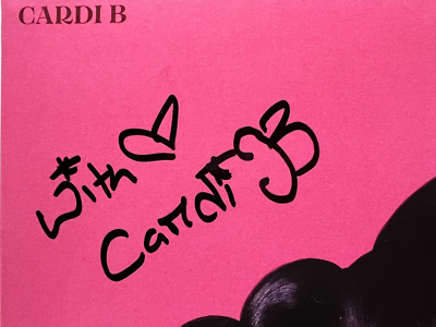 CARDI B SIGNED AUTOGRAPHED WAP ALBUM COVER MEGAN THEE STALLION