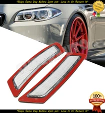 Fits 2011-16 BMW 5-SERIES BASE CLEAR Front Side Marker Bumper lamps Reflectors