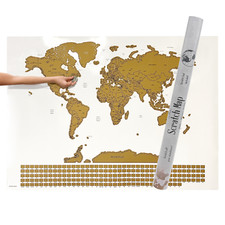 Gleneagles Scratch Off World Map Poster With Flags - White, Extra Large 60x85 cm