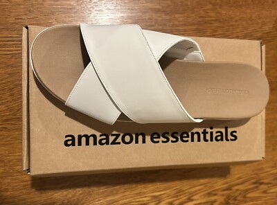 Amazon Essentials Women's Criss Cross Sandal size 11 New In Original Box White