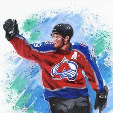 Nathan MacKinnon NHL Hockey Avalanche Original Acrylic Painting Art By Artist