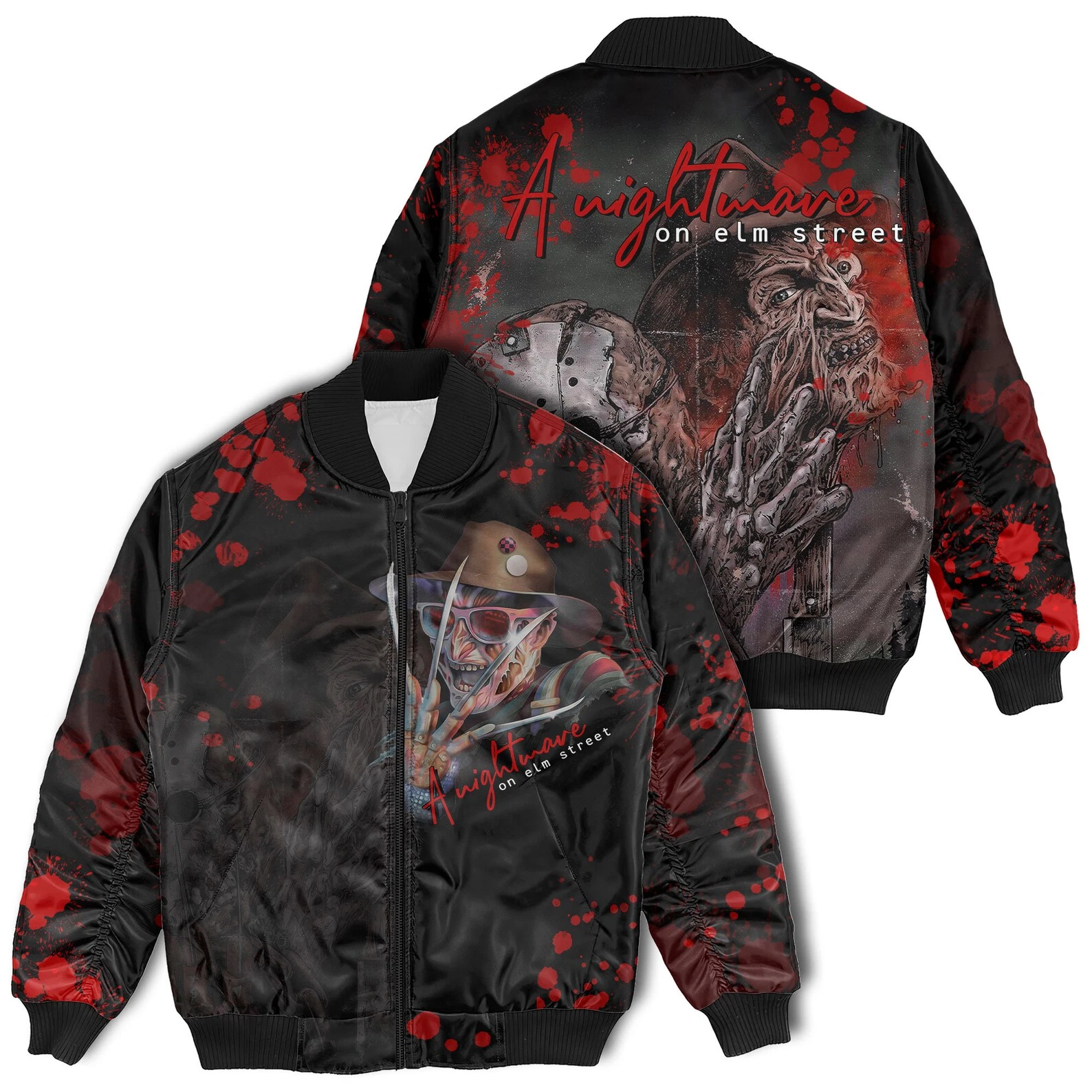 Freddy Krueger A Nightmare On Elm Street Horror Killer Bomber Jacket image 2