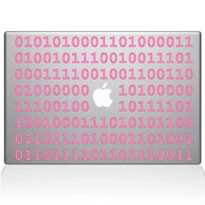 Pink Coding 1s 0s Binary Code Decal Vinyl Sticker Skin for 12'' Apple MacBook