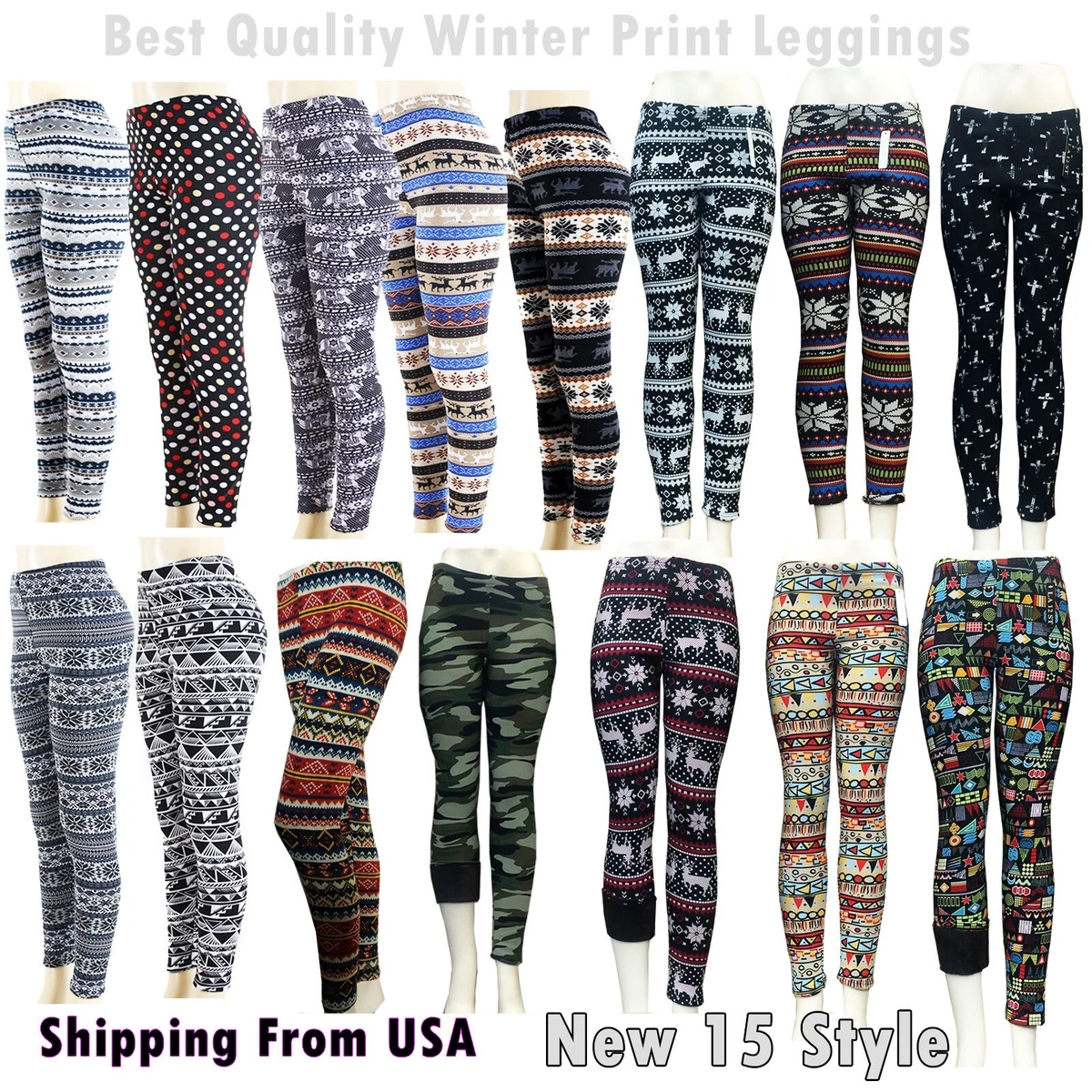 Knitted Nordic Insulated Leggings Thick Warm Winter Ti Pants