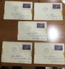 #855 1939 Baseball First Days LOT of 5 as shown no cachets, tape stains LOT 1592