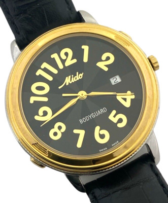 MIDO Bodyguard Security Alarm FULL SET Quartz Men's Watch Black Dial