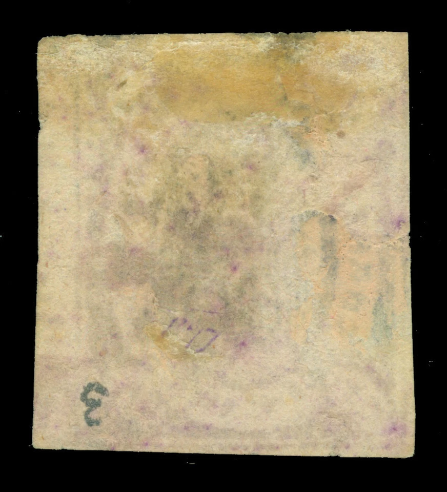 BOLIVIA 1868 CONDOR 5c 紫色 Scott # 3 二手 "LA PAZ" 邮戳 — 第 2/2 张图片