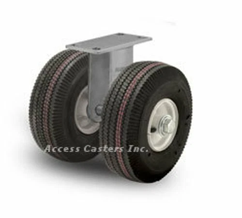 ACCESS CASTERS INC. 12PN290R 12" Dual Wheel Pneumatic Rigid Plate Caster, 890 lbs Capacity