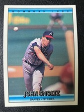 1992 Donruss John Smoltz #442 Error Double Print on Back Mint