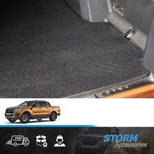 FOR FORD RANGER T6 WILDTRAK DOUBLE CAB 2019-22 REAR LOAD BED CARPET MAT IN BLACK