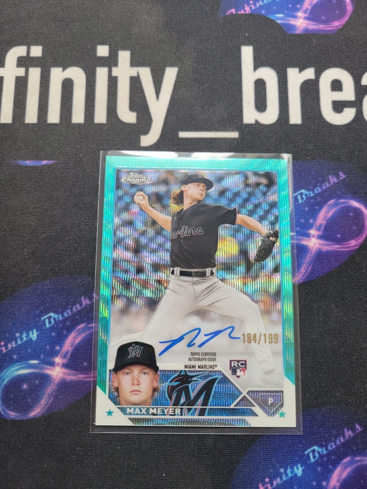 Max Meyer Topps Chrome 2023 Aqua Wave Auto / 199 Rookie