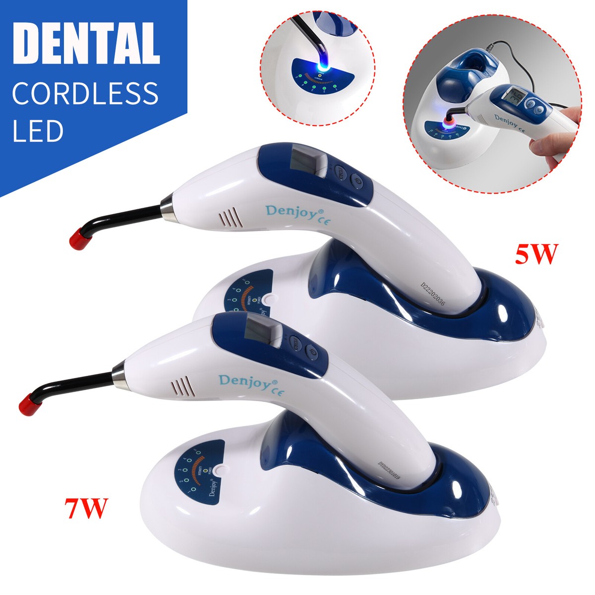 Denjoy Dental LED 7W Curing Light Lamp 1500-2200mw 2 Colors