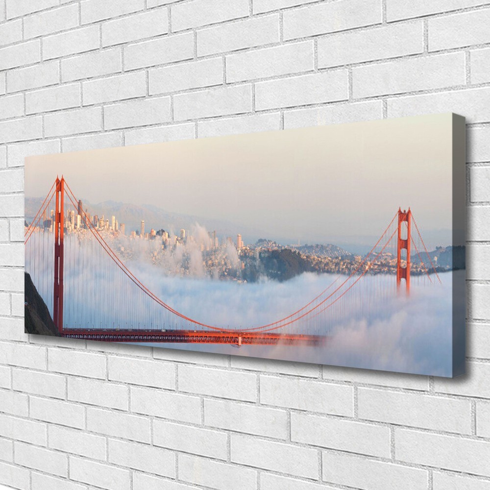 Tableaux d'art avec impression sur toile 125x50 cm motif ponts de la collection Architecture