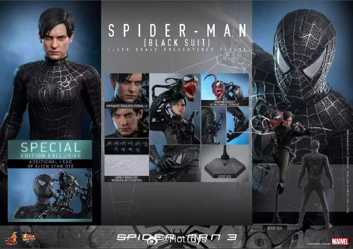 New Hot Toys MMS727B Spider-Man 3 (Black Suit) Collector