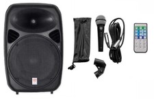 Rockville 15" 1500W Powered DJ/PA Speaker, Bluetooth, USB/SD/FM, Wired Microphon