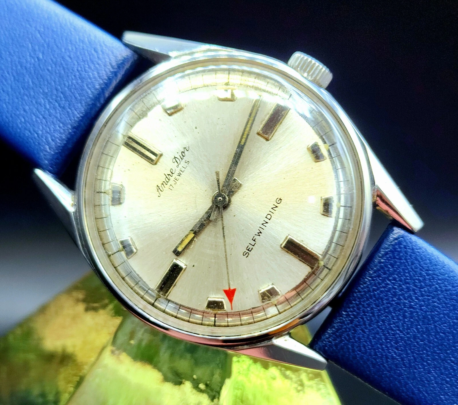 Montre Homme Vintage ANDRE DIOR Suisse Années 1960 Automatique Rétro 17J Design Français !!