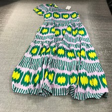 New Oliphant Dress Womens 2XS One Shoulder Maxi Green Pink Yellow 1184V