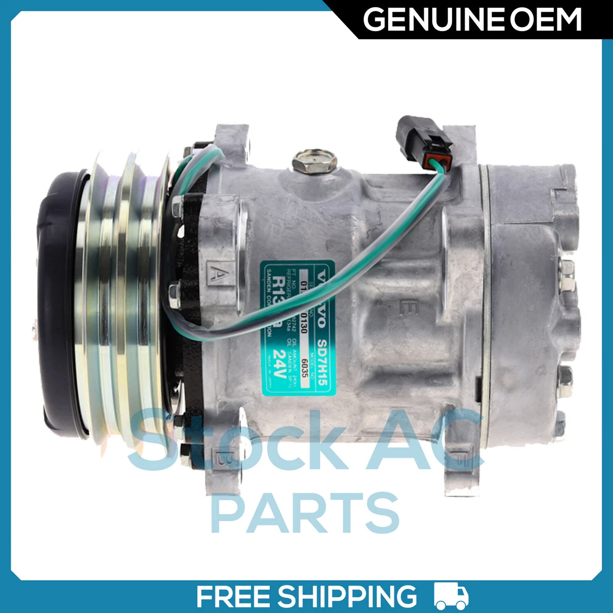New Sanden OEM 6035 AC Compressor fits VOLVO ECR88 - OE# 11412633  