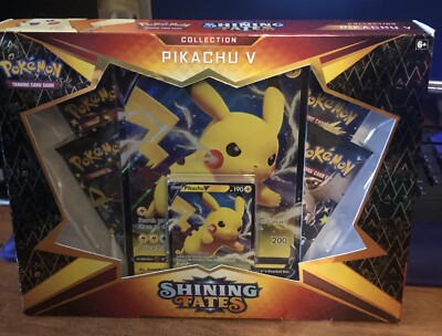 Pokemon TCG: Shining Fates Collection Pikachu V Box 4 Booster Packs Sealed New! | eBay Pokemon TCG: Shining Fates Collection Pikachu V Box 4 Booster Packs Sealed New! | eBay